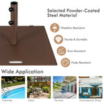 50 LBS Heavy Duty Steel Patio Umbrella Base 24 Inch Square Weighted Umbrella Base Stand with Wheels