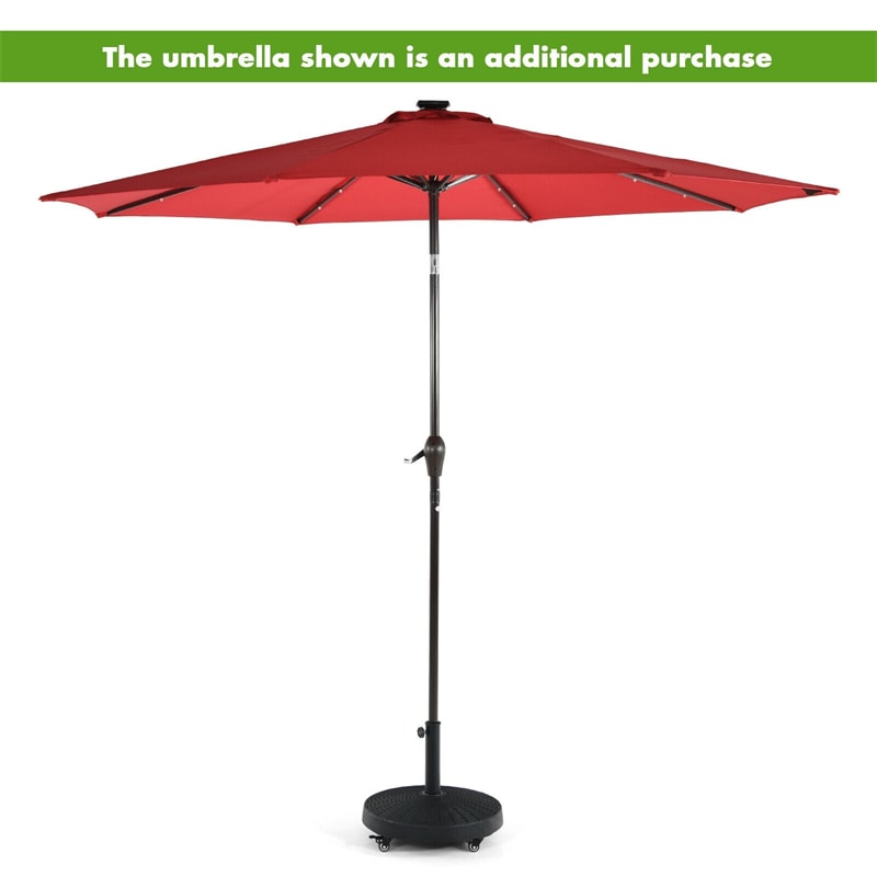 50 LBS Heavy Duty Round Patio Umbrella Base Stand with Lockable Wheels
