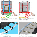 55" Outdoor Round Kids Trampoline Bouncing Jumping Mat with Safety Enclosure Net