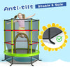 55" Round Kids Trampoline Outdoor Indoor Toddler Trampoline Bouncing Jumping Mat with Safety Enclosure Net