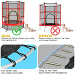 55" Round Kids Trampoline Outdoor Indoor Toddler Trampoline Bouncing Jumping Mat with Safety Enclosure Net