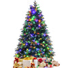 5FT Pre-Lit Snowy Hinged Artificial Christmas Tree with Multicolor LED Lights and Flash Modes