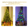 5FT Pre-lit Christmas Tree Hinged Artificial Xmas Tree 11 Flash Modes with 150 Dual-Colored LED Lights & Metal Stand