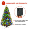 5FT Pre-lit Christmas Tree Hinged Artificial Xmas Tree 11 Flash Modes with 150 Dual-Colored LED Lights & Metal Stand