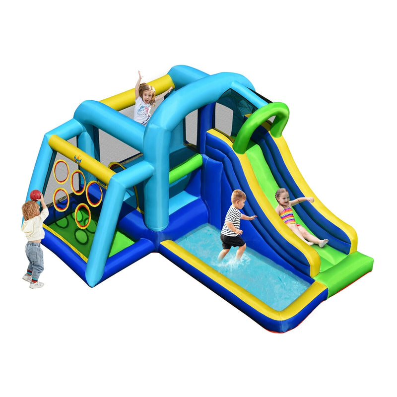 5 In 1 Castle Inflatable Bouncer Water Slide Park Bounce House With Slide Jumping Area Climbing Wall