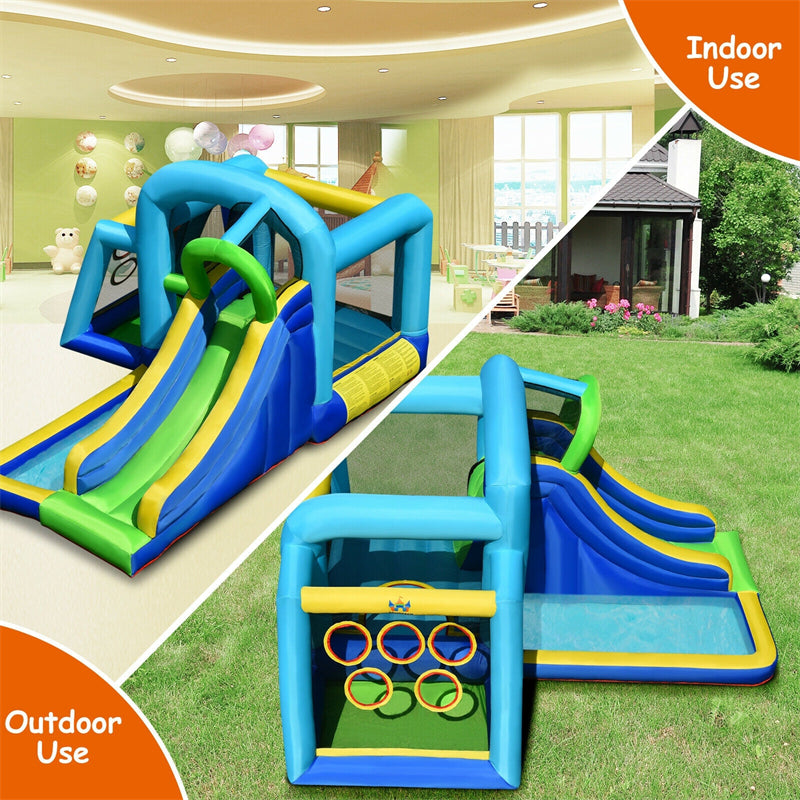 5 In 1 Inflatable Bouncy Castle With Slide Jumping Area Climbing Wall