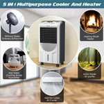 5 In 1 Portable Evaporative Air Cooler Fan with Heater and Humidifier Function