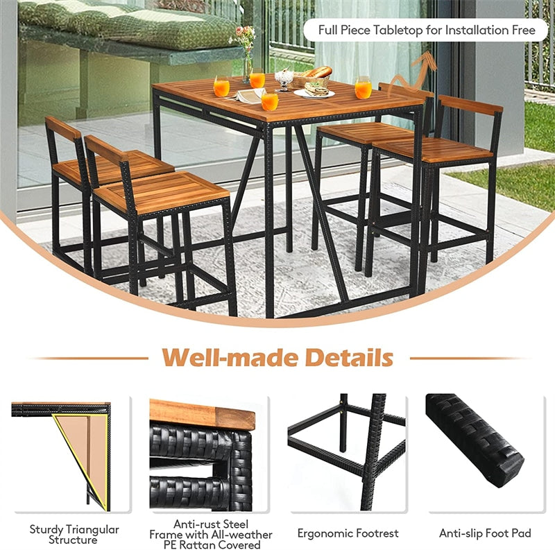 High rattan sales table and chairs