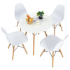 5 Piece Modern Round Dining Table Set for 4 Kitchen Table Set with 4 DSW Dining Chairs & Solid Wood Legs