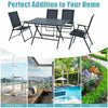 5 Piece Patio Dining Set Outdoor Dining Furniture Folding Table with 4 Armchairs & Umbrella Hole