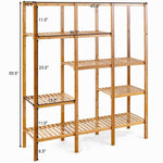 5 Tier Multifunctional Bamboo Shelf Storage Organizer Plant Rack Display Holder - Bestoutdor