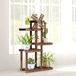 5 Tier Wood Plant Stand Flower Pot Holder with Windmill