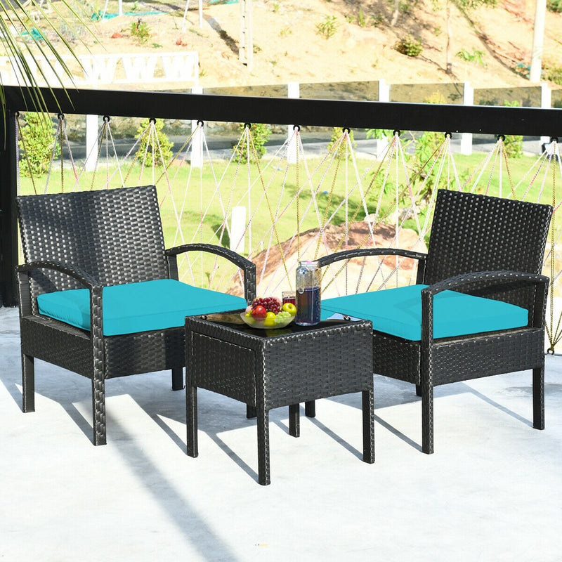 3 pc sales rattan patio set