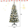 5ft Pre-lit Snow Flocked Christmas Tree with LED Lights and Remote Controller