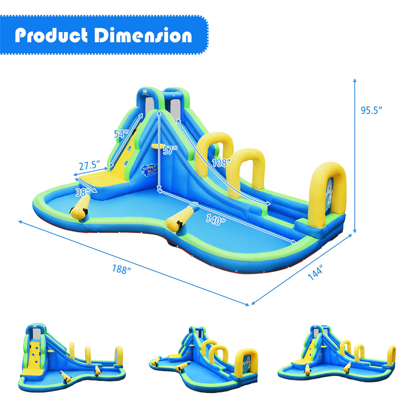 5 in 1 Giant Inflatable Water Slide Bouncer Water Park without Blower