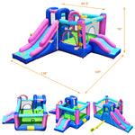 5 in 1 Inflatable Bounce House Dual Slides Kids Bouncy Castle without Blower
