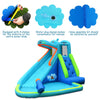 5 in 1 Inflatable Water Slide Hippo Water Park Bounce House with 740W Air Blower