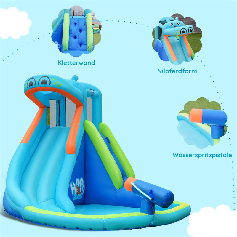 5 in 1 Inflatable Water Slide Hippo Water Park Bounce House without Blower