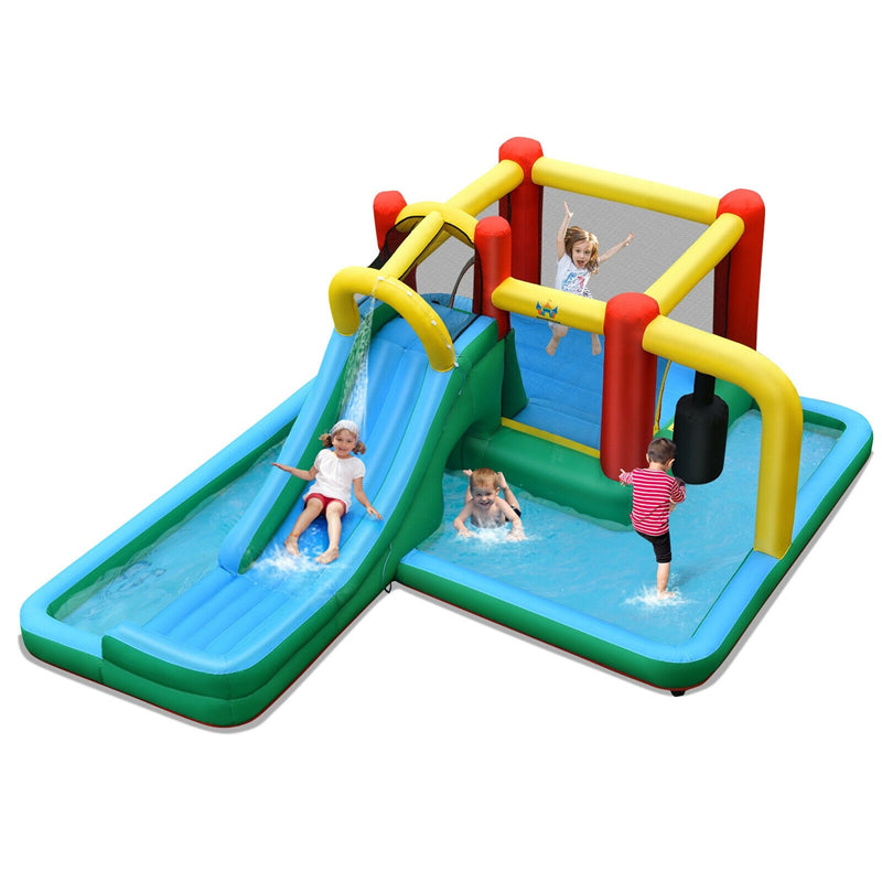 6 in 1 Inflatable Water Slide Jumping Bounce House Plash Pool Without Blower