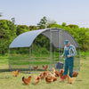 6.2ft Outdoor Metal Chicken Coop Run Galvanized Walk-in Dome Cage with Cover