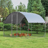 6.2ft Outdoor Metal Chicken Coop Run Galvanized Walk-in Dome Cage with Cover