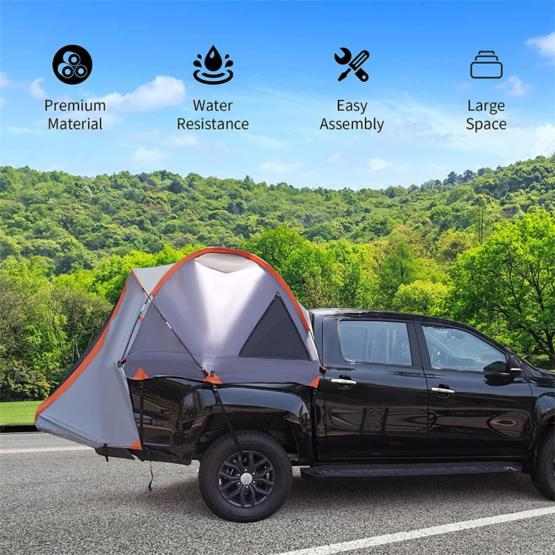2-Person Pickup Truck Tent 6.4’-6.7’ Portable Truck Bed Tent with Removable  Rainfly & Carrying Bag