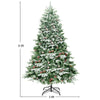 6.5ft Pre-lit Snow Flocked Hinged Artificial Christmas Tree with 450 LED Lights