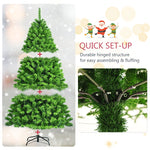 6.5ft Unlit Green Flocked Artificial Christmas Tree with Metal Stand