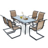 60" x 38" All Weather Rectangular Patio Dining Table with 1.6" Umbrella Hole for Backyard