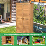 63” Wood Outdoor Storage Shed Small Garden Tool Shed with Double Lockable Doors 3 Shelves Asphalt Roof