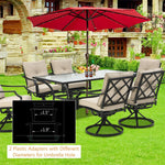 66” x 38” Oversize Rectangular Patio Dining Table Outdoor Bistro Table with Umbrella Hole