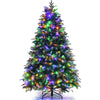6FT Pre-Lit Artificial Christmas Tree Realistic Hinged Snowy Pine Xmas Tree with 350 Color Changing LED Lights & 11 Flash Modes