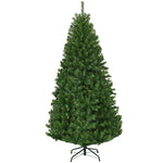 6FT Pre-lit Artificial Christmas Tree Hinged Xmas Tree 1000 PVC Branch with 350 Dual-Colored LED Lights & Metal Stand
