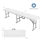 6 Feet Portable Outdoor Folding Picnic Bench Seat with 550lbs Capacity & Carrying Handle