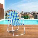 6 Pcs Portable Webbed Lawn Chairs Folding Beach Chairs Outdoor Camping Chair with Armrest