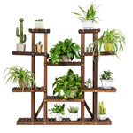6 Tier Outdoor Wooden Plant Stand Flower Pot Holder Display Shelf