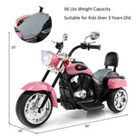 Kids Ride-On Motorcycle, 3-Wheel 6V Battery Powered Chopper Motorcycle with Headlight & Horn, ASTM-Certified Electric Toy for Boys & Girls Gifts