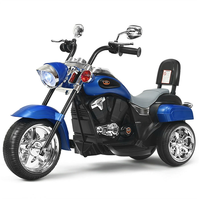 Kids Ride-On Motorcycle, 3-Wheel 6V Battery Powered Chopper Motorcycle with Headlight & Horn, ASTM-Certified Electric Toy for Boys & Girls Gifts