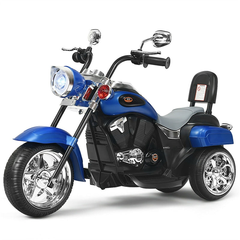 Kids Ride-On Motorcycle, 3-Wheel 6V Battery Powered Chopper Motorcycle with Headlight & Horn, ASTM-Certified Electric Toy for Boys & Girls Gifts