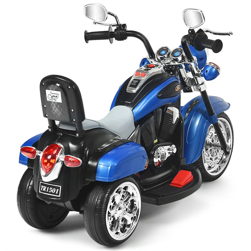 Kids Ride-On Motorcycle, 3-Wheel 6V Battery Powered Chopper Motorcycle with Headlight & Horn, ASTM-Certified Electric Toy for Boys & Girls Gifts