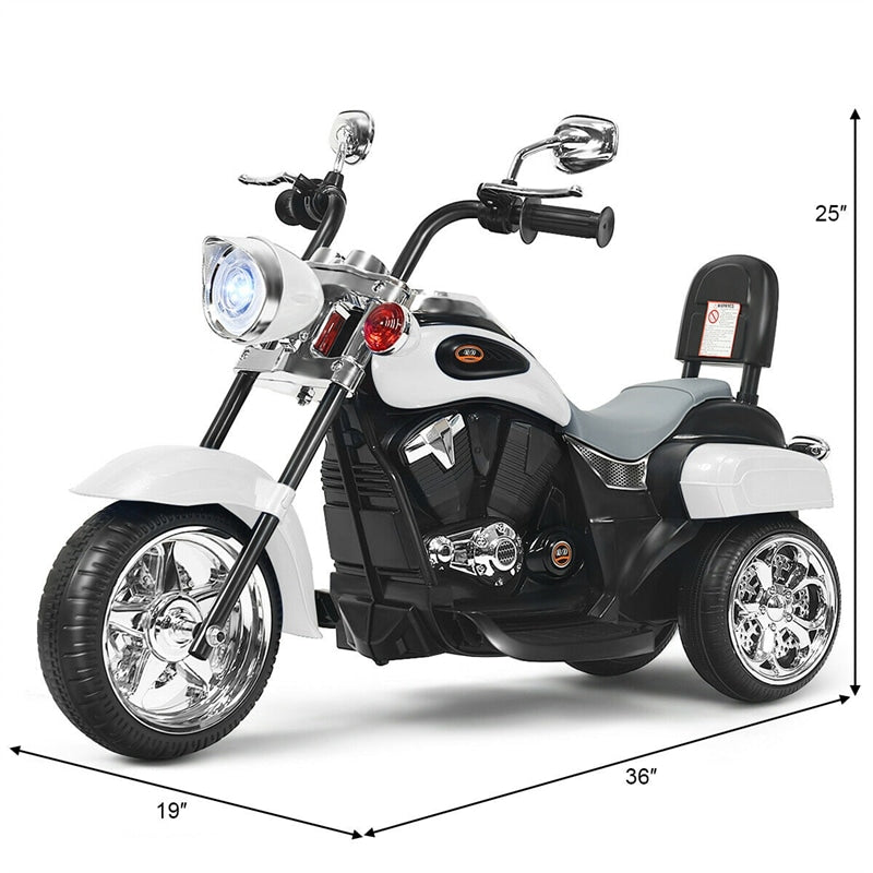 Kids Ride-On Motorcycle, 3-Wheel 6V Battery Powered Chopper Motorcycle with Headlight & Horn, ASTM-Certified Electric Toy for Boys & Girls Gifts