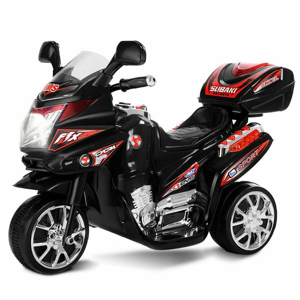 6V Kids Ride-On Motorcycle, Battery Powered 3-Wheel Motorcycle with LED Headlights, Music, Storage Trunk, Electric Motorcycle Toy for Boys/Girls
