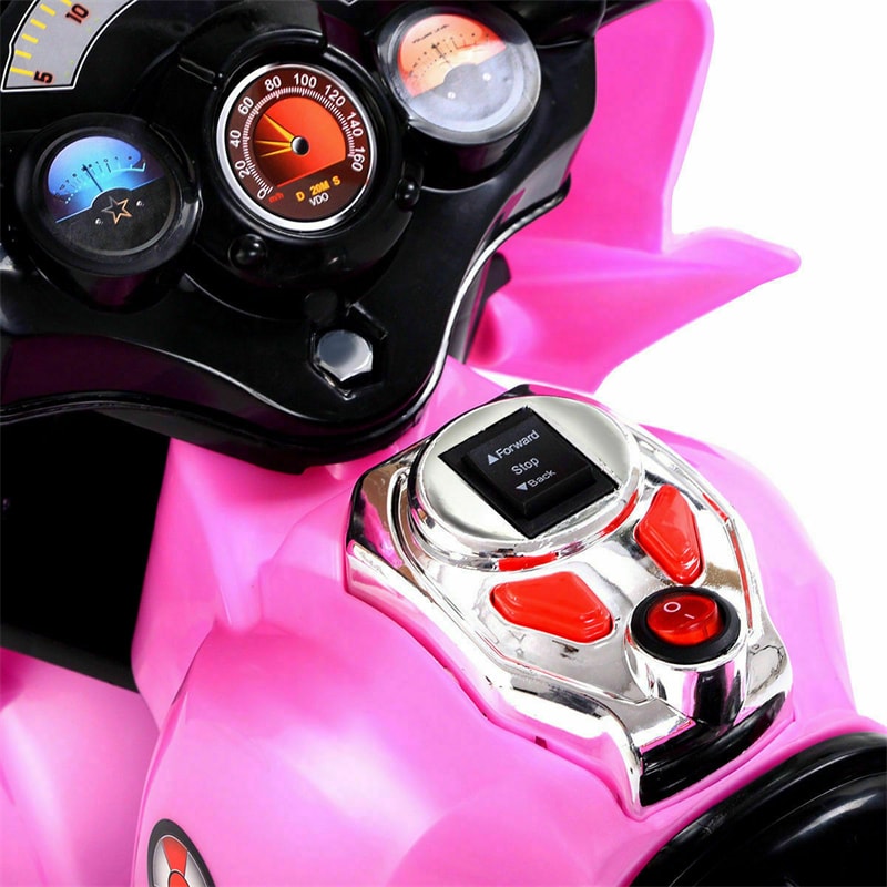 6V Kids Ride-On Motorcycle, Battery Powered 3-Wheel Motorcycle with LED Headlights, Music, Storage Trunk, Electric Motorcycle Toy for Boys/Girls