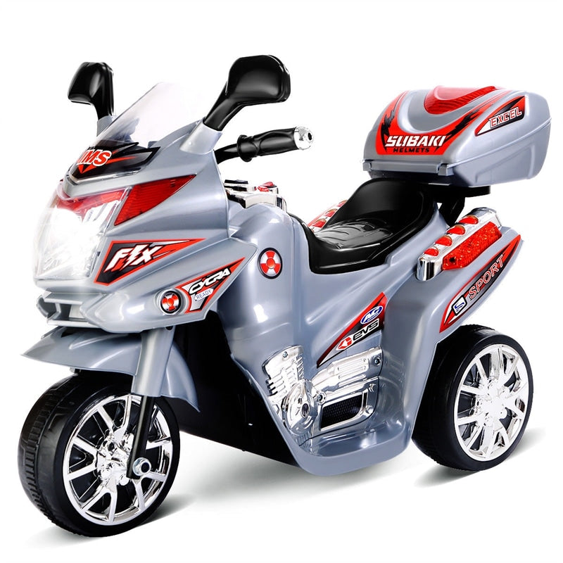 6V Kids Ride-On Motorcycle, Battery Powered 3-Wheel Motorcycle with LED Headlights, Music, Storage Trunk, Electric Motorcycle Toy for Boys/Girls