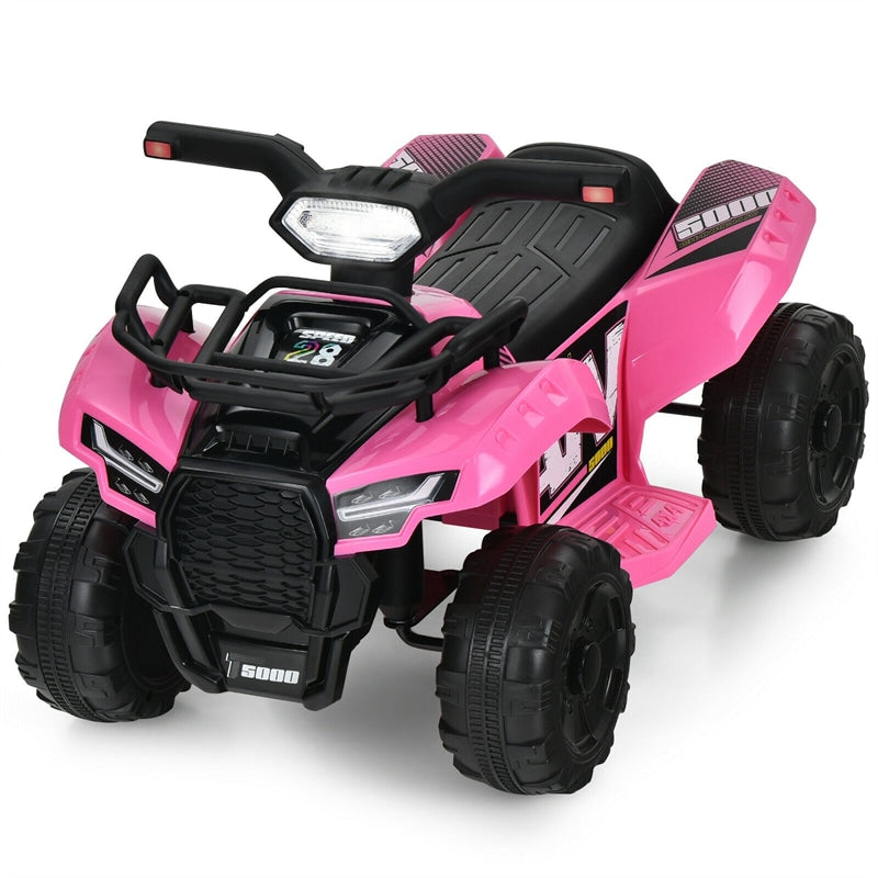 Kids Ride On ATV Quad Car 6V Battery Powered Electric Vehicle with LED Light and MP3