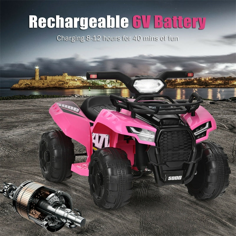 6V Kids Electric Ride On ATV Quad Car with LED Light and MP3