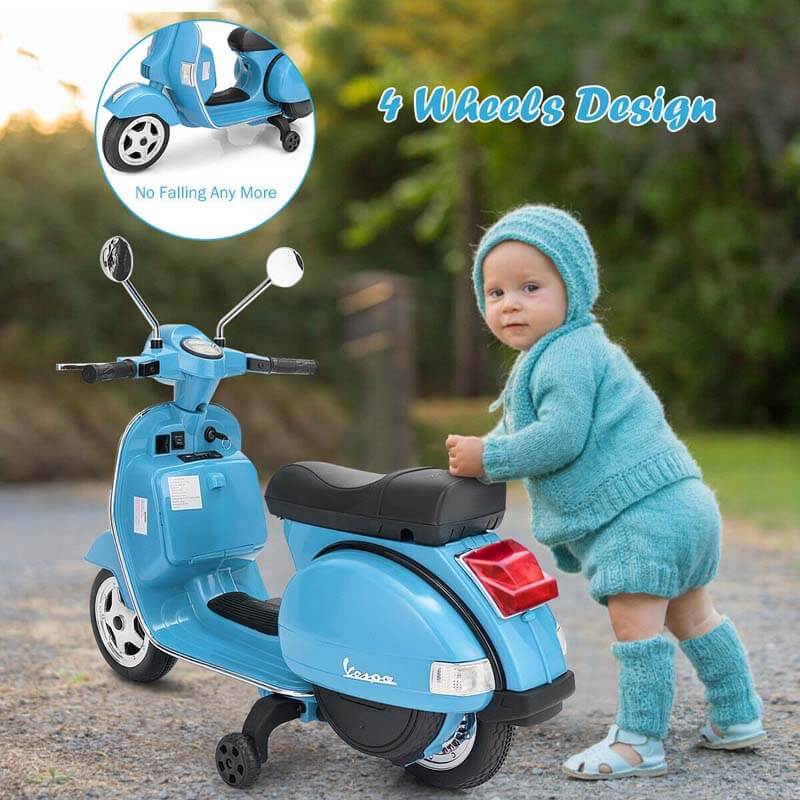 6V Kids Ride on Vespa Scooter Electric Motorcycle with Music and Lighting Effects