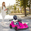Kids Electric Go Kart 6V Battery Powered Ride-on Race Car 4 Wheel Formula Racer with Remote Control & Music