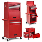 6-Drawer Rolling Tool Chest 3-in-1 Tool Storage Cabinet Toolbox Organizer with Auto Locking System & Lockable Wheels