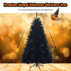 6 ft Black Hinged Artificial Halloween Christmas Tree with Metal Stand